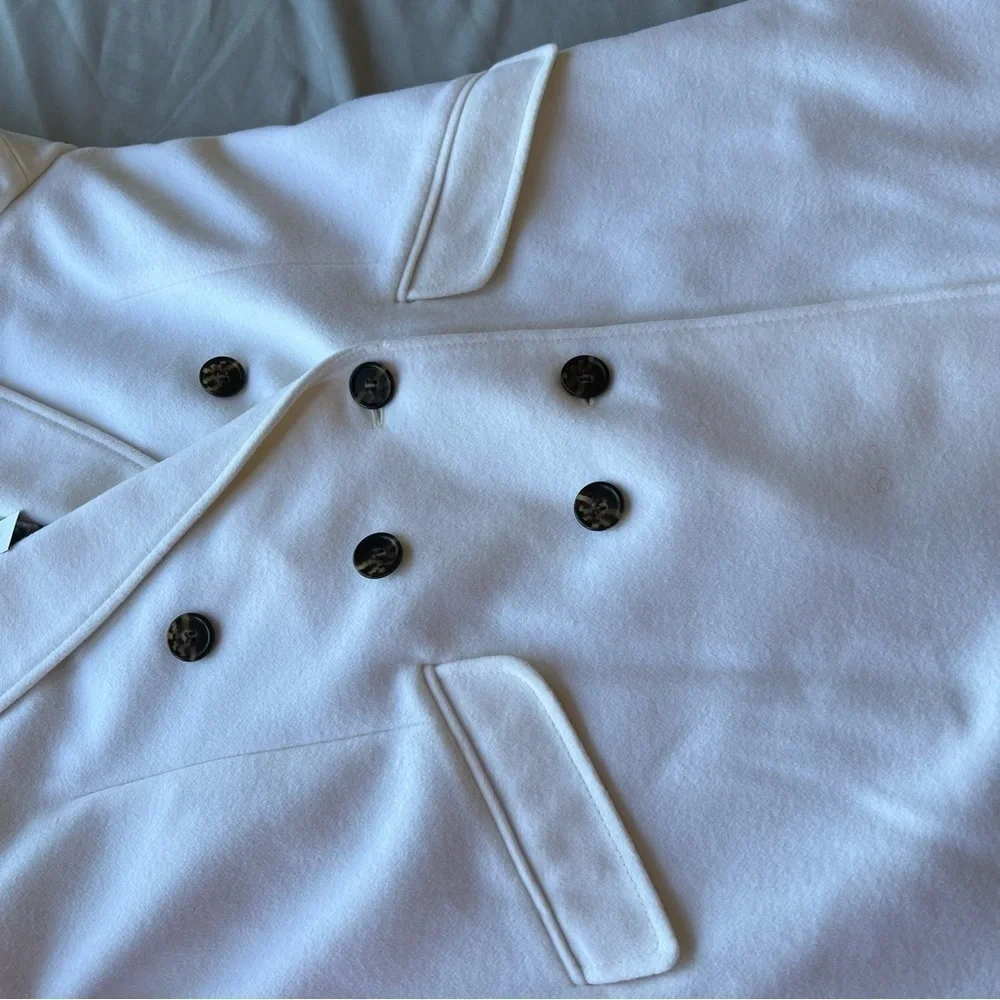 J.Crew Double-Breasted Topcoat in Italian Wool-Cashmere in Ivory Size 12